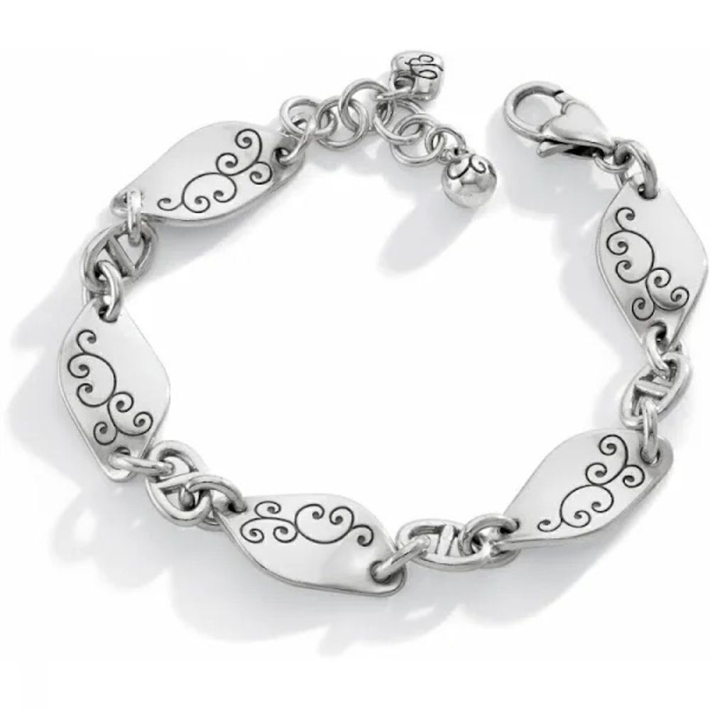 Brighton Twirl Silver Tone Swirl Boot Jack Western Boho Bracelet